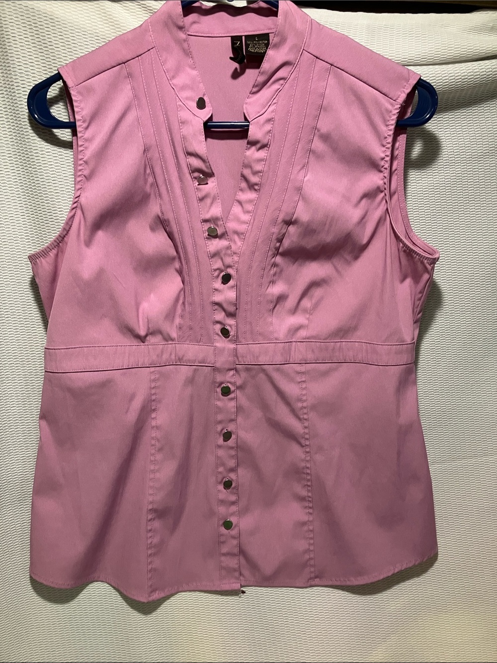 Nue Options Sleeveless Button-Front Pink Blouse